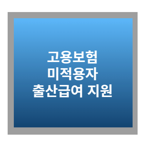 고용보험 미적용자 출산급여 지원